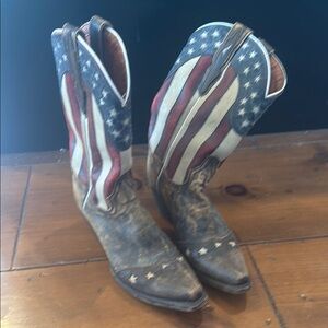 Dan Post Red and White Heeled Boots